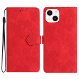 Flower Embossing Pattern Leather Phone Case, For iPhone 13 Pro, For iPhone 13