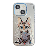 Animal Pattern Oil Painting Series PC + TPU Phone Case, For iPhone 15 Plus