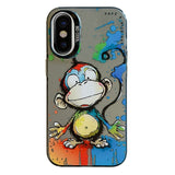 Animal Pattern Oil Painting Series PC + TPU Phone Case, For iPhone X / XS