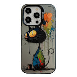 Animal Pattern Oil Painting Series PC + TPU Phone Case, For iPhone 16 Pro Max