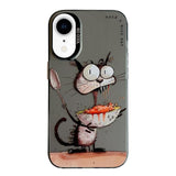 Animal Pattern Oil Painting Series PC + TPU Phone Case, For iPhone XR