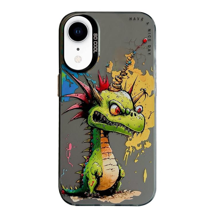 Animal Pattern Oil Painting Series PC + TPU Phone Case, For iPhone XR