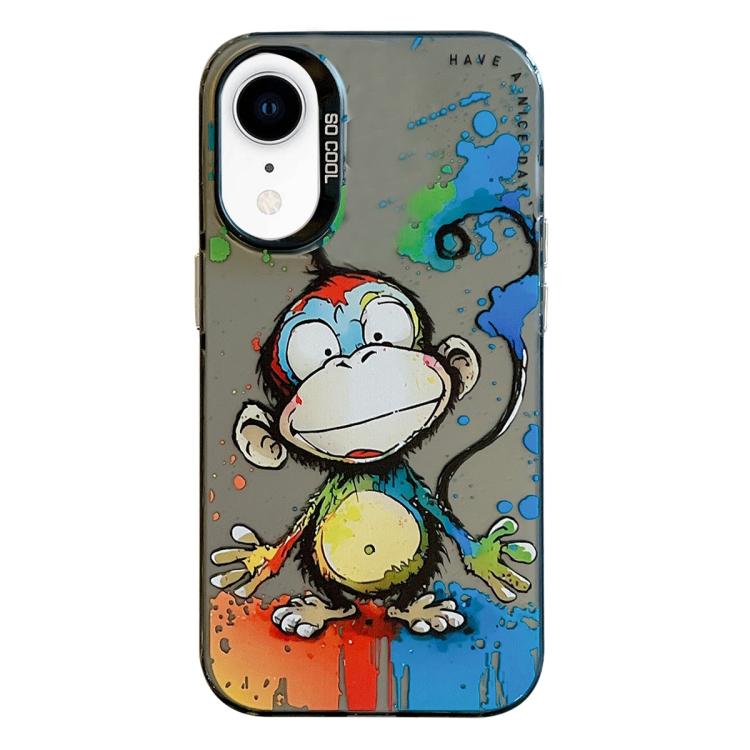 Animal Pattern Oil Painting Series PC + TPU Phone Case, For iPhone XR