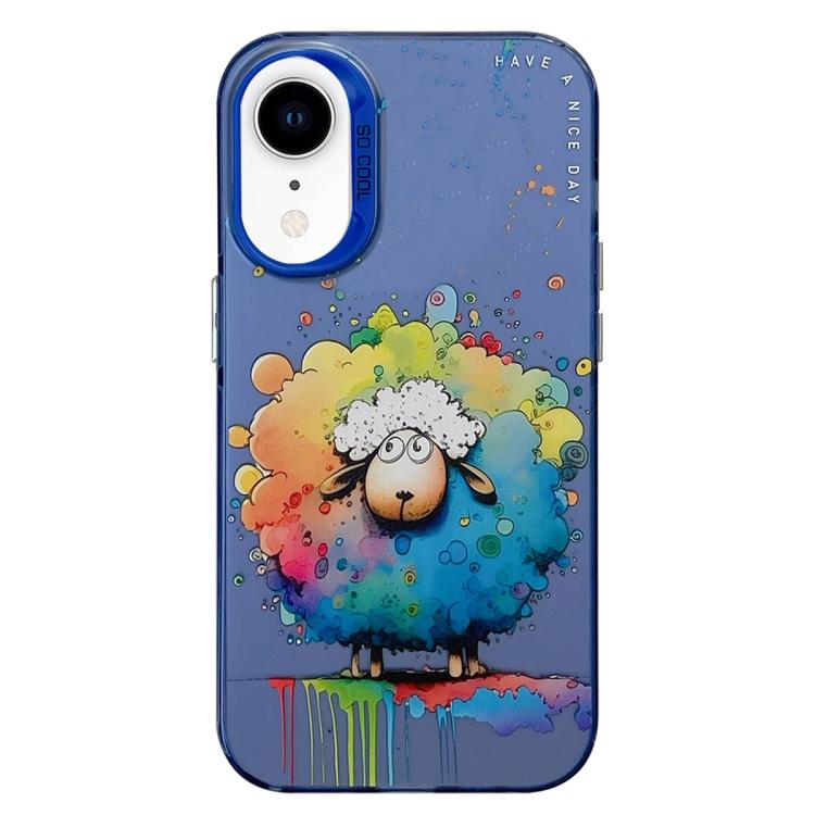 Animal Pattern Oil Painting Series PC + TPU Phone Case, For iPhone XR