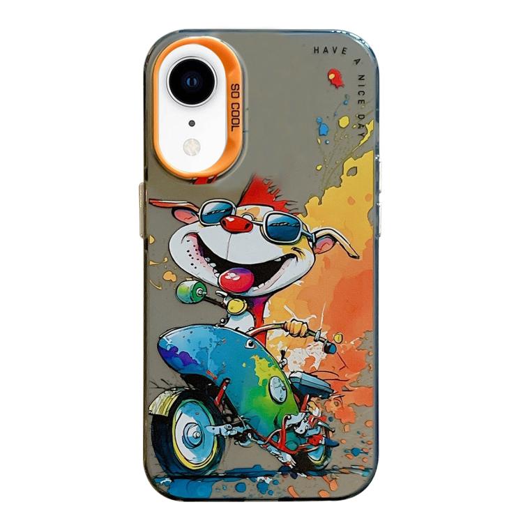 Animal Pattern Oil Painting Series PC + TPU Phone Case, For iPhone XR