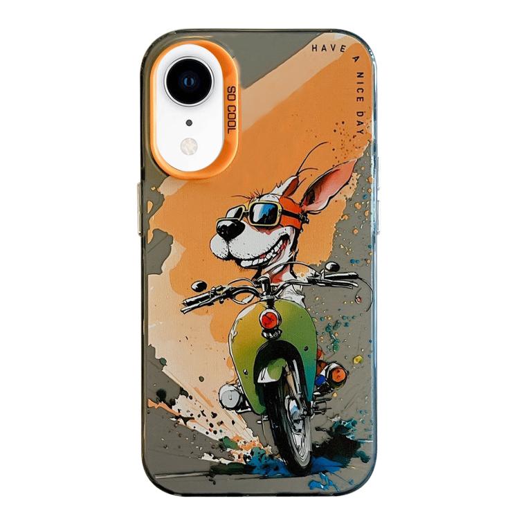 Animal Pattern Oil Painting Series PC + TPU Phone Case, For iPhone XR