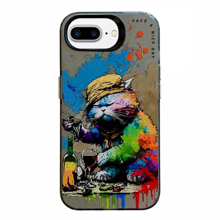 Animal Pattern Oil Painting Series PC + TPU Phone Case, For iPhone 7 Plus / 8 Plus