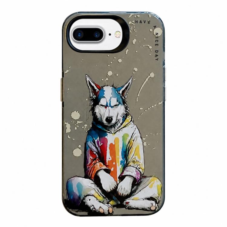 Animal Pattern Oil Painting Series PC + TPU Phone Case, For iPhone 7 Plus / 8 Plus