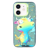 Animal Pattern Oil Painting Series PC + TPU Phone Case, For iPhone 12 mini