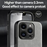 Skin Feel Magnetic Leather Back Phone Case, For iPhone 14, For iPhone 14 Pro, For iPhone 14 Pro Max
