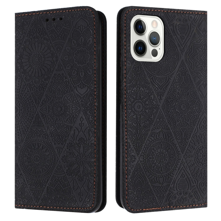 Ethnic Embossed Adsorption Leather Phone Case, For iPhone 15 Pro Max, For iPhone 15 Pro, For iPhone 15 Plus, For iPhone 15