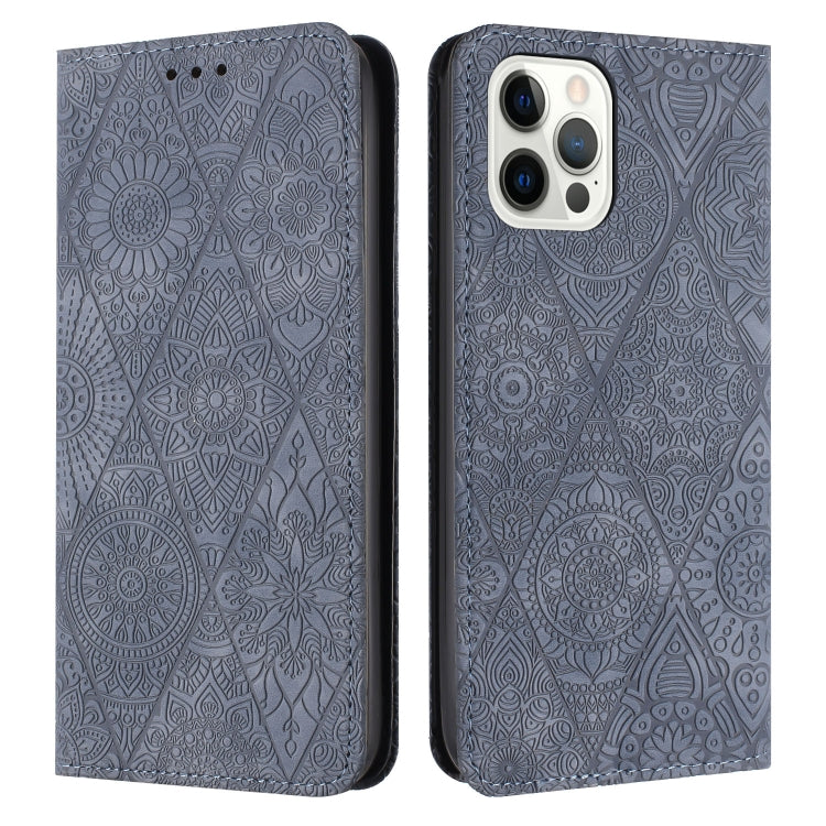 Ethnic Embossed Adsorption Leather Phone Case, For iPhone 15 Pro Max, For iPhone 15 Pro, For iPhone 15 Plus, For iPhone 15