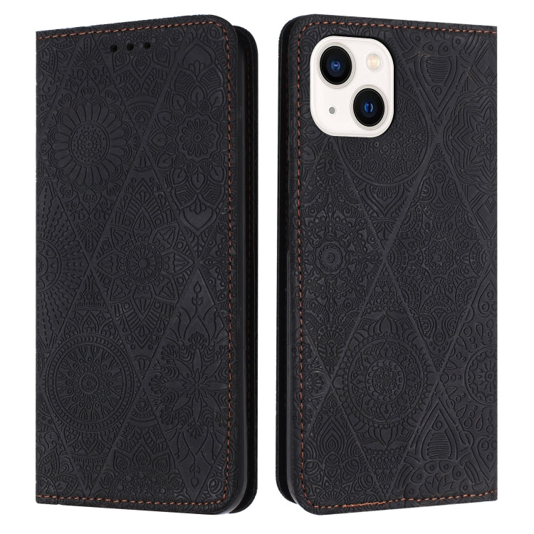 Ethnic Embossed Adsorption Leather Phone Case, For iPhone 15 Pro Max, For iPhone 15 Pro, For iPhone 15 Plus, For iPhone 15