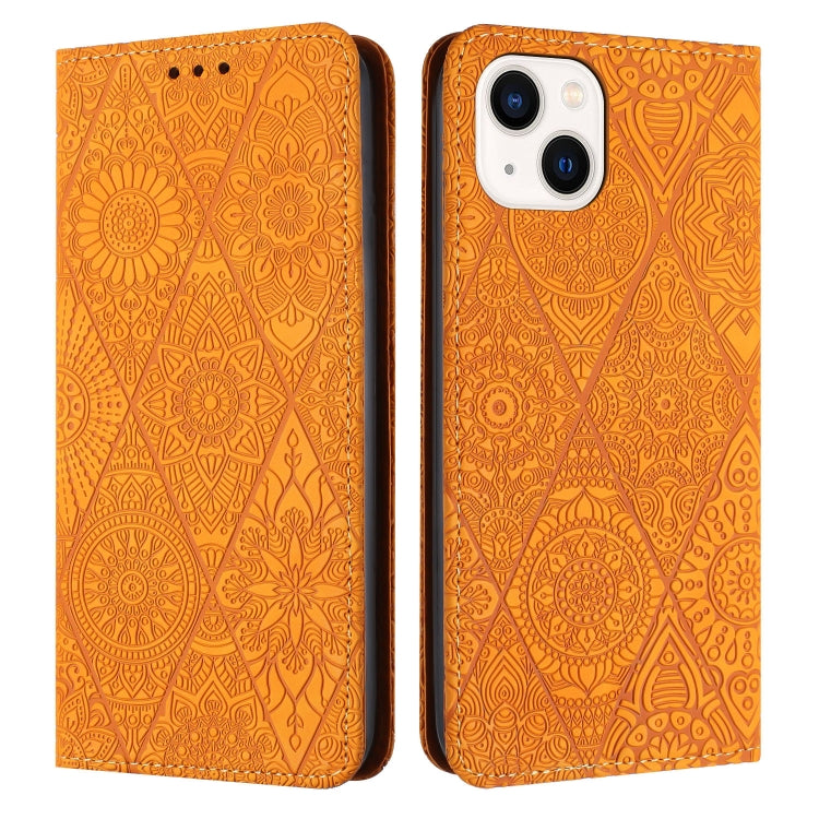 Ethnic Embossed Adsorption Leather Phone Case, For iPhone 15 Pro Max, For iPhone 15 Pro, For iPhone 15 Plus, For iPhone 15