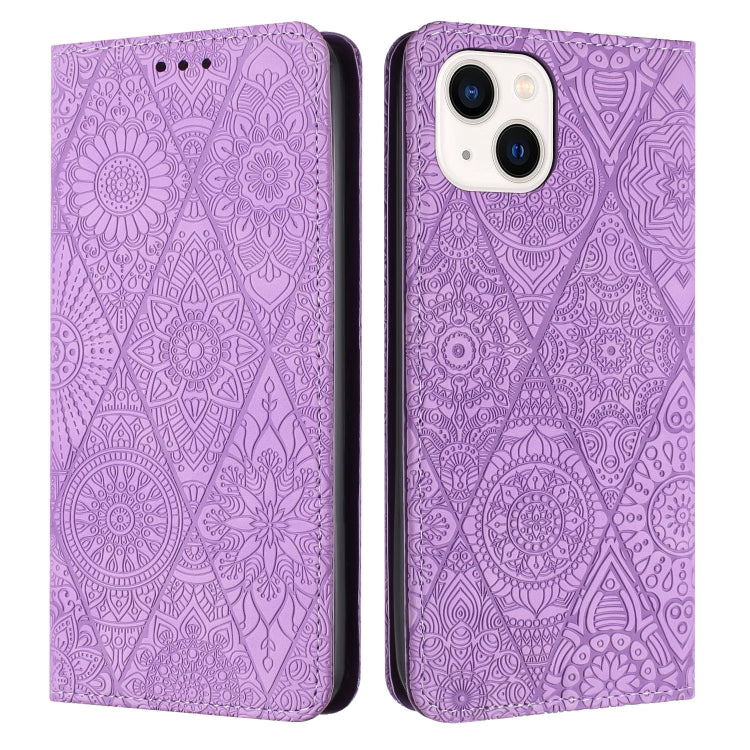 Ethnic Embossed Adsorption Leather Phone Case, For iPhone 15 Pro Max, For iPhone 15 Pro, For iPhone 15 Plus, For iPhone 15