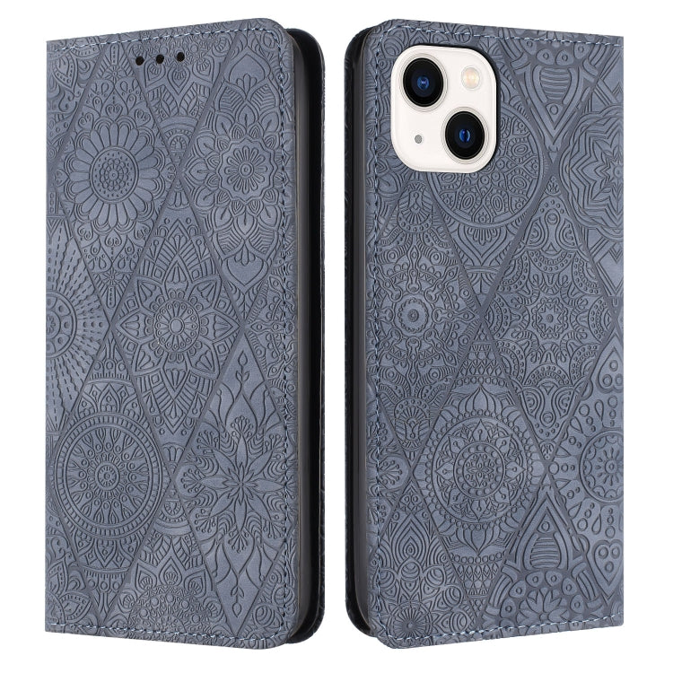 Ethnic Embossed Adsorption Leather Phone Case, For iPhone 15 Pro Max, For iPhone 15 Pro, For iPhone 15 Plus, For iPhone 15