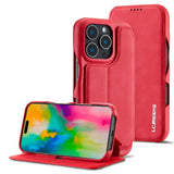 LC.IMEEKE Hon Ancient Series Flip Leather Phone Case, For iPhone 15 Pro, For iPhone 15 Plus, For iPhone 15