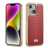 Fierre Shann Python Texture Electroplating PU Phone Case, For iPhone 14 Plus, For iPhone 14, For iPhone 14 Pro, For iPhone 14 Pro Max