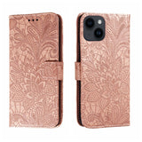 Lace Flower Embossing Flip Leather Phone Case, For iPhone 16, For iPhone 15 Pro Max, For iPhone 15 Pro, For iPhone 15 Plus, For iPhone 15