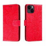 Lace Flower Embossing Flip Leather Phone Case, For iPhone 16, For iPhone 15 Pro Max, For iPhone 15 Pro, For iPhone 15 Plus, For iPhone 15