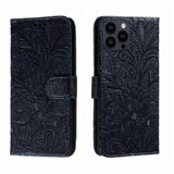 Lace Flower Embossing Flip Leather Phone Case, For iPhone 16, For iPhone 15 Pro Max, For iPhone 15 Pro, For iPhone 15 Plus, For iPhone 15