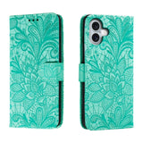 Lace Flower Embossing Flip Leather Phone Case, For iPhone 17e / 16e, For iPhone 17 Pro Max, For iPhone 17 Pro, For iPhone 17, For iPhone Air, For iPhone 16 Pro Max, For iPhone 16 Pro, For iPhone 16 Plus