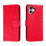 Lace Flower Embossing Flip Leather Phone Case, For iPhone 17e / 16e, For iPhone 17 Pro Max, For iPhone 17 Pro, For iPhone 17, For iPhone Air, For iPhone 16 Pro Max, For iPhone 16 Pro, For iPhone 16 Plus