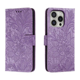 Lace Flower Embossing Flip Leather Phone Case, For iPhone 17e / 16e, For iPhone 17 Pro Max, For iPhone 17 Pro, For iPhone 17, For iPhone Air, For iPhone 16 Pro Max, For iPhone 16 Pro, For iPhone 16 Plus