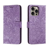 Lace Flower Embossing Flip Leather Phone Case, For iPhone 17e / 16e, For iPhone 17 Pro Max, For iPhone 17 Pro, For iPhone 17, For iPhone Air, For iPhone 16 Pro Max, For iPhone 16 Pro, For iPhone 16 Plus