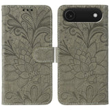 Lace Flower Embossing Flip Leather Phone Case, For iPhone 17e / 16e, For iPhone 17 Pro Max, For iPhone 17 Pro, For iPhone 17, For iPhone Air, For iPhone 16 Pro Max, For iPhone 16 Pro, For iPhone 16 Plus