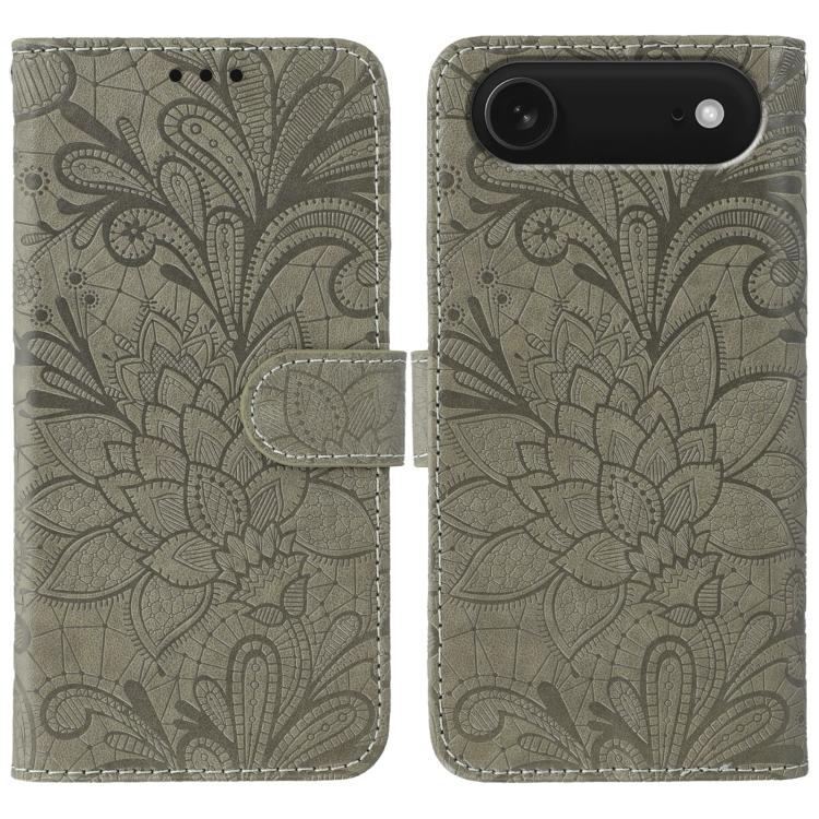 Lace Flower Embossing Flip Leather Phone Case, For iPhone 17e / 16e, For iPhone 17 Pro Max, For iPhone 17 Pro, For iPhone 17, For iPhone Air, For iPhone 16 Pro Max, For iPhone 16 Pro, For iPhone 16 Plus
