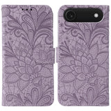 Lace Flower Embossing Flip Leather Phone Case, For iPhone 17e / 16e, For iPhone 17 Pro Max, For iPhone 17 Pro, For iPhone 17, For iPhone Air, For iPhone 16 Pro Max, For iPhone 16 Pro, For iPhone 16 Plus