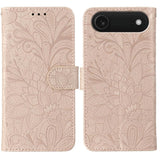 Lace Flower Embossing Flip Leather Phone Case, For iPhone 17e / 16e, For iPhone 17 Pro Max, For iPhone 17 Pro, For iPhone 17, For iPhone Air, For iPhone 16 Pro Max, For iPhone 16 Pro, For iPhone 16 Plus