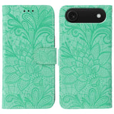 Lace Flower Embossing Flip Leather Phone Case, For iPhone 17e / 16e, For iPhone 17 Pro Max, For iPhone 17 Pro, For iPhone 17, For iPhone Air, For iPhone 16 Pro Max, For iPhone 16 Pro, For iPhone 16 Plus