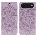 Sun Mandala Embossing Leather Phone Case, For iPhone 16e / 17e, For iPhone 17 Pro Max, For iPhone 17 Pro, For iPhone 17, For iPhone Air, For iPhone 15 Pro Max