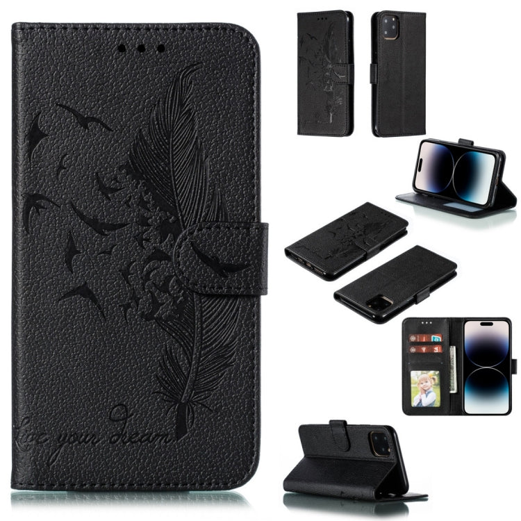 Feather Pattern Litchi Texture Leather Phone Case, For iPhone 17 Pro Max, For iPhone 17 Pro, For iPhone 17, For iPhone Air, For iPhone 15 Pro Max, For iPhone 15 Pro, For iPhone 15 Plus, For iPhone 15