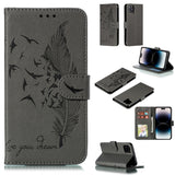 Feather Pattern Litchi Texture Leather Phone Case, For iPhone 17 Pro Max, For iPhone 17 Pro, For iPhone 17, For iPhone Air, For iPhone 15 Pro Max, For iPhone 15 Pro, For iPhone 15 Plus, For iPhone 15