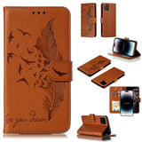 Feather Pattern Litchi Texture Leather Phone Case, For iPhone 17 Pro Max, For iPhone 17 Pro, For iPhone 17, For iPhone Air, For iPhone 15 Pro Max, For iPhone 15 Pro, For iPhone 15 Plus, For iPhone 15