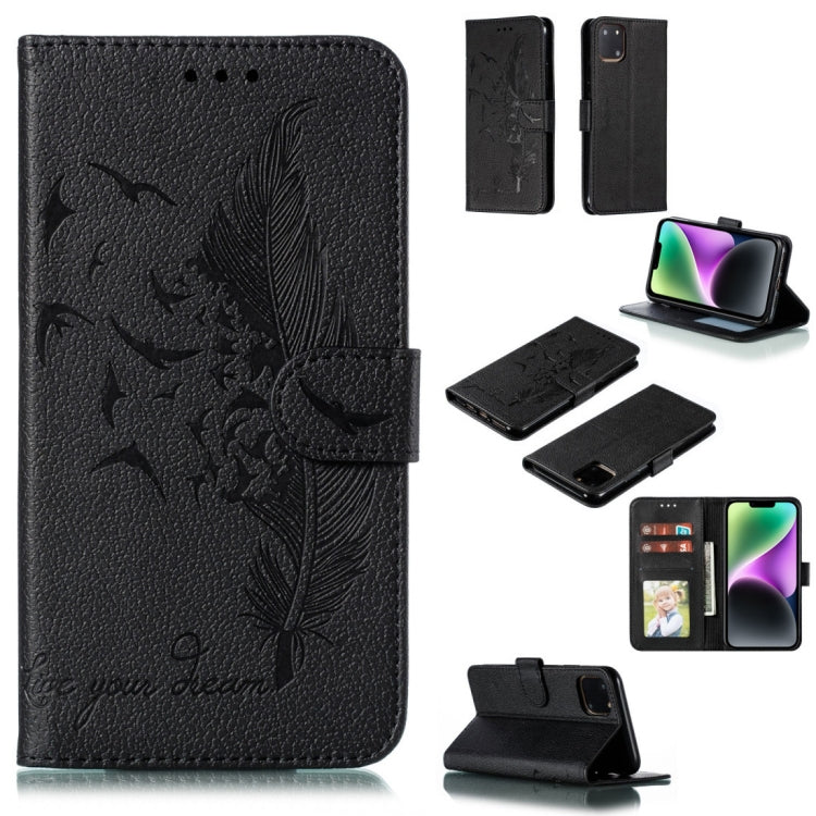 Feather Pattern Litchi Texture Leather Phone Case, For iPhone 17 Pro Max, For iPhone 17 Pro, For iPhone 17, For iPhone Air, For iPhone 15 Pro Max, For iPhone 15 Pro, For iPhone 15 Plus, For iPhone 15