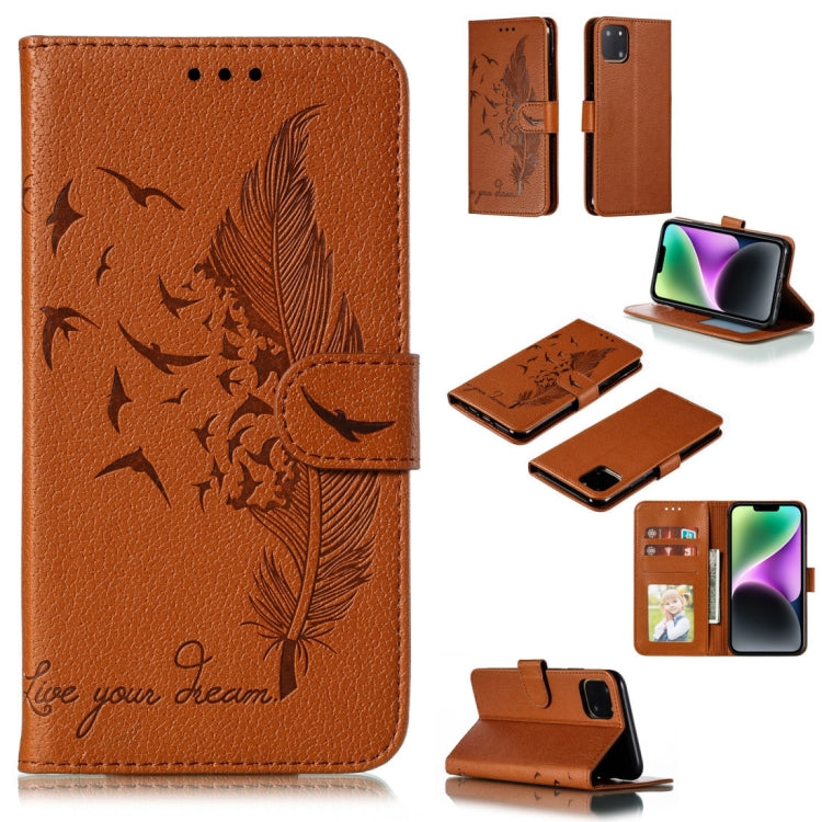 Feather Pattern Litchi Texture Leather Phone Case, For iPhone 17 Pro Max, For iPhone 17 Pro, For iPhone 17, For iPhone Air, For iPhone 15 Pro Max, For iPhone 15 Pro, For iPhone 15 Plus, For iPhone 15