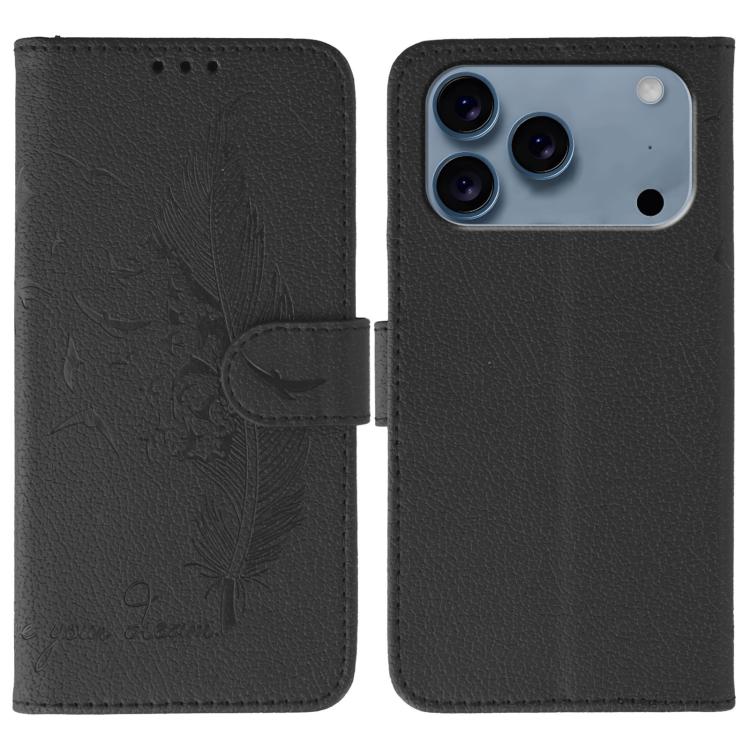 Feather Pattern Litchi Texture Leather Phone Case, For iPhone 17 Pro Max, For iPhone 17 Pro, For iPhone 17, For iPhone Air, For iPhone 15 Pro Max, For iPhone 15 Pro, For iPhone 15 Plus, For iPhone 15