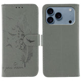 Feather Pattern Litchi Texture Leather Phone Case, For iPhone 17 Pro Max, For iPhone 17 Pro, For iPhone 17, For iPhone Air, For iPhone 15 Pro Max, For iPhone 15 Pro, For iPhone 15 Plus, For iPhone 15