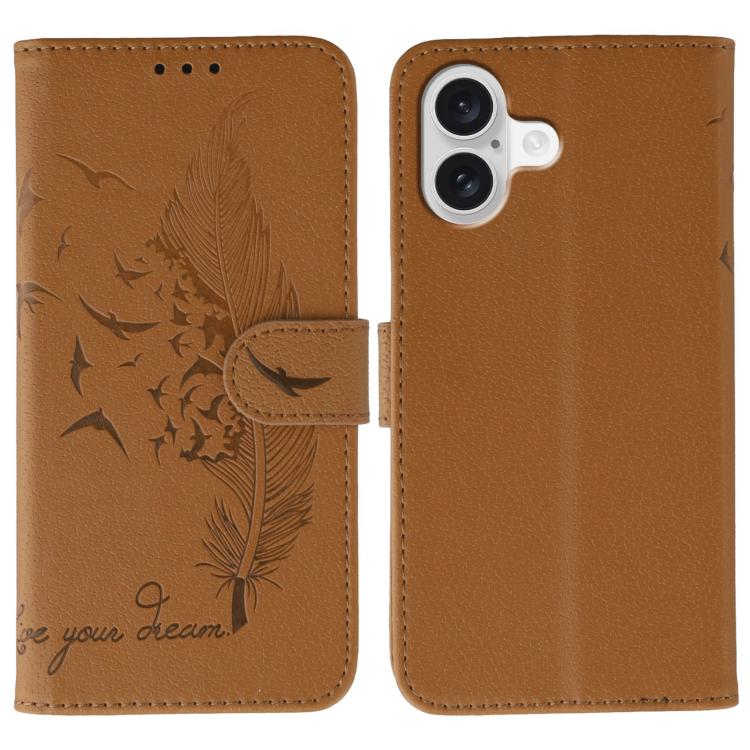 Feather Pattern Litchi Texture Leather Phone Case, For iPhone 17 Pro Max, For iPhone 17 Pro, For iPhone 17, For iPhone Air, For iPhone 15 Pro Max, For iPhone 15 Pro, For iPhone 15 Plus, For iPhone 15