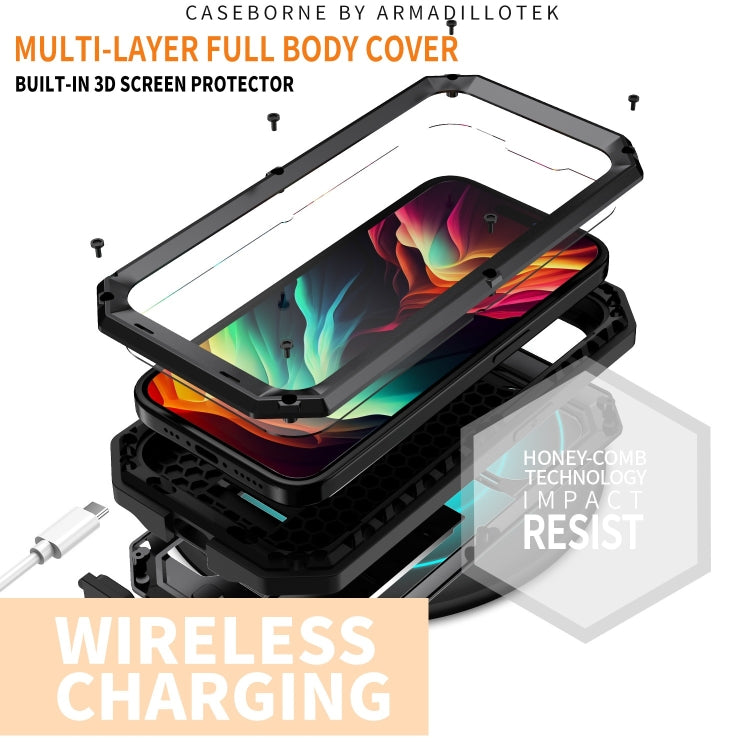 R-JUST Sliding Camera IP54 Life Waterproof Holder Phone Case, For iPhone 15 Pro Max, For iPhone 15 Pro, For iPhone 15 Plus, For iPhone 15