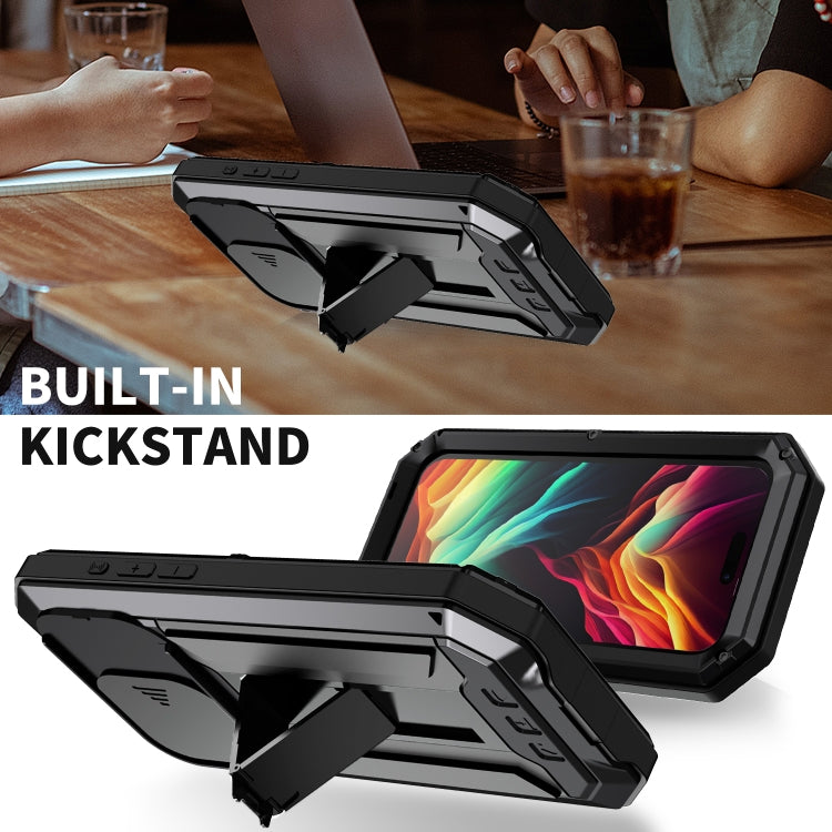 R-JUST Sliding Camera IP54 Life Waterproof Holder Phone Case, For iPhone 15 Pro Max, For iPhone 15 Pro, For iPhone 15 Plus, For iPhone 15