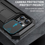 R-JUST Sliding Camera IP54 Life Waterproof Holder Phone Case, For iPhone 15 Pro Max, For iPhone 15 Pro, For iPhone 15 Plus, For iPhone 15