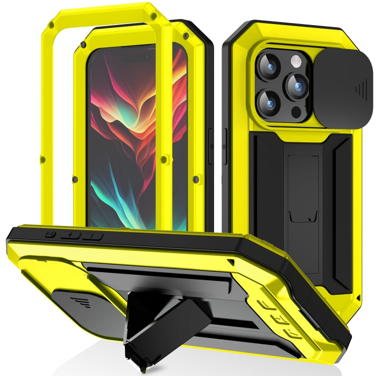 R-JUST Sliding Camera IP54 Life Waterproof Holder Phone Case, For iPhone 15 Pro Max, For iPhone 15 Pro, For iPhone 15 Plus, For iPhone 15