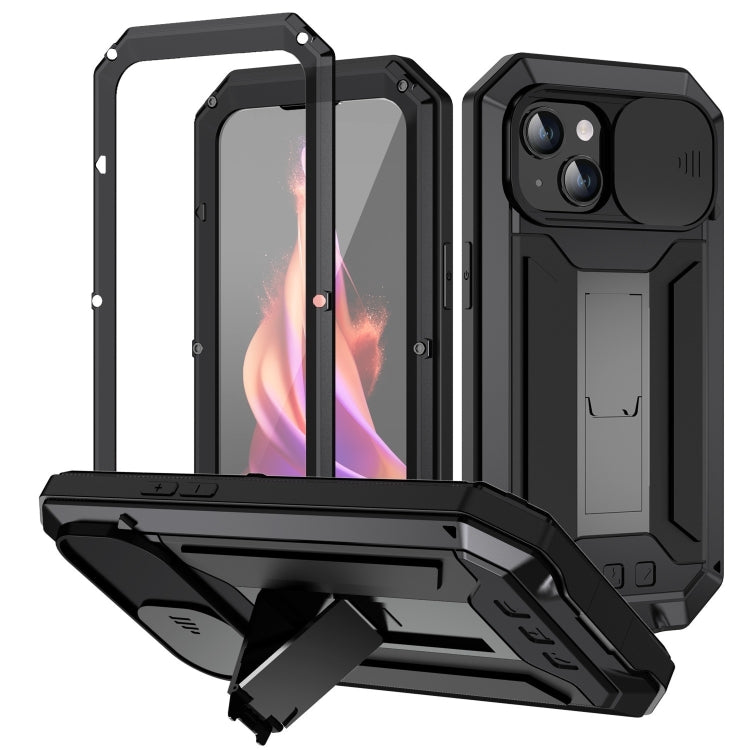 R-JUST Sliding Camera IP54 Life Waterproof Holder Phone Case, For iPhone 15 Pro Max, For iPhone 15 Pro, For iPhone 15 Plus, For iPhone 15