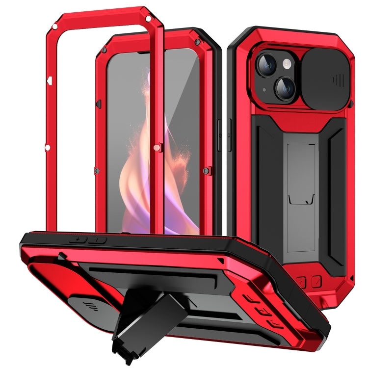R-JUST Sliding Camera IP54 Life Waterproof Holder Phone Case, For iPhone 15 Pro Max, For iPhone 15 Pro, For iPhone 15 Plus, For iPhone 15