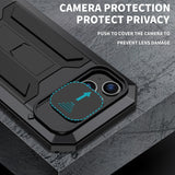 R-JUST Sliding Camera IP54 Life Waterproof Holder Phone Case, For iPhone 15